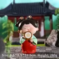 Traditional Chinese Tang style lady figurine in green dress holding a fan 6.6x6.5x11.5cm - Ancient Style Series Ornaments / Large Size Breeze Style