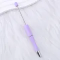 DIY light purple beaded ballpoint pen with UV plating and metallic craft components - Light Purple