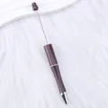 DIY beadable ballpoint pen in deep purple finish with polished metal tip for customization - Colored Barrel Coffee