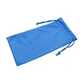 Portable bright blue microfiber sunglasses pouch with drawstring closure for protection - Sky Blue / 18*9CM