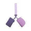 Drei-in-Eins-Handgelenktasche mit lila Nylon-Reißverschlussbeutel und Münzfach - Halbkreis Und Rechteck Taschen / Violett