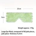 Handmade green jade eye mask featuring 68 rectangular pieces with transparent bead edges - 68# Large Eye Mask / Light Green