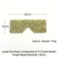 Handmade light green jade bead eye mask, 22x7.6cm size with 212 polished 8mm beads - Light Green