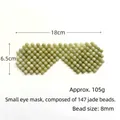 Green natural jade stone eye mask handcrafted with 147 beads measuring 18x6.5cm - Small Beads Jade Eye Mask / Light Green