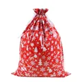 Red Christmas drawstring gift bag with Joy text and white snowflake holiday patterns - Joy Red (New) / 53*70cm
