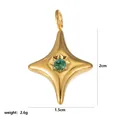 Star-shaped gold pendant with green cubic zirconia stone measuring 2cm by 1.5cm - March Star (Aquamarine)