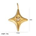 Golden star pendant with clear cubic zirconia showing 2cm height and 1.5cm width dimensions - April Star (Clear Zirconia)