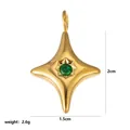 Golden star pendant with green zircon gemstone and 2.6g weight specifications - May Stars