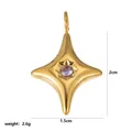 Gold star pendant with purple zircon gemstone, size 2x1.5cm, weight 2.6g - June Stars
