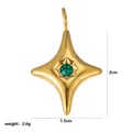 Gold star pendant with emerald zircon, dimensions 2cm by 1.5cm and weighing 2.6g - August Stars