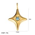 Golden star pendant featuring a round light blue zircon birthstone DIY accessory - December Star (Tanzanite Blue)
