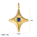 Golden star-shaped birthstone pendant with deep blue zircon inlay, measuring 2x1.5cm - September Star (Sapphire Blue)