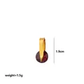Deep red square zircon birthstone pendant in gold finish, 1.9cm height, 1.5g weight - January Rotating (Garnet Red)
