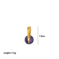 Purple birthstone crystal square pendant with golden bail, 1.9cm height and 1.5g weight - February Rotating (Amethyst)