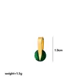 Square green cubic zirconia birthday stone pendant with gold clasp, 1.9cm height - May Rotation