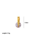 Golden birthstone pendant with round faceted purple zircon and 1.9cm length measurement - June Rotation