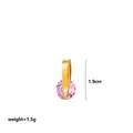 Pink cubic zirconia pendant in gold finish with 1.9cm height and 1.5g weight detail - October Rotation