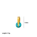 Square light blue cubic zirconia pendant in gold finish, 1.9cm height and 1.5g weight - December Rotation