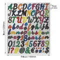 Colorful glitter 1-inch alphabet and number sticker sheet for DIY waterproof decor - Script / Colorful