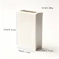 White minimalist book-shaped ceramic vase with vertical textures and 21cm height - Large White Book