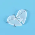 Translucent heart puzzle silicone mold for resin jewelry with detailed measurements - 60-772 Heart Puzzle