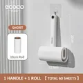 Rodillo quita pelusa con mango ergonómico y un rollo adhesivo de 60 hojas de repuesto - Rodillo Quitapelusas de Mango Corto de 10cm + 1 Rodillo (60 Hojas)