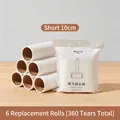 Set di 6 ricariche per rulli levapelucchi 10 cm per vestiti e capelli 360 strappi - Ricariche per Rullo da 10cm (6 Rotoli/360 Fogli)