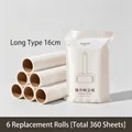 Set di 6 ricariche per rullo levapelucchi da 16cm con 360 fogli per peli di animali - Ricariche per Rullo da 16cm (6 Rotoli/360 Fogli)