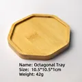 Octagonal bamboo tray with natural grain finish, 10.5x10.5x1cm size for coasters - 10.5cm Octagonal Coaster