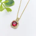 124*xl1431-11 Gold Cross Chain Red