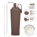 Brauner 830ml Edelstahl-Thermobehälter mit Keramikbeschichtung und Magnetgriff - 830ml / Dunkelbraun