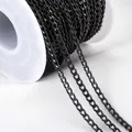 Catena a maglie cubane in acciaio inossidabile nero per creazione di gioielli fai-da-te - Canna di Fucile-3mm