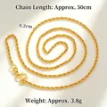 50cm gold twisted rope chain necklace for women with S-hook clasp and 2mm width - 50cm 2mm Rope Chain (X5150)