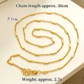 50cm gold cylindrical tube chain necklace weighing 2.7g with elegant M-clasp finish - 50cm Geometric Chain (X5151)