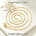 Gold plated box chain necklace for women 50cm length minimalist style jewelry piece - 50cm Box Chain (X5152)