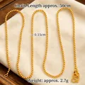Golden bead necklace variant with 50cm length and 0.15cm delicate round beads design - 50cm 1.5mm Bead Chain (X5153)