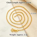 Golden bead necklace 45cm chain with S-clasp and 0.15cm diameter beads for women - 45cm 1.5mm Bead Chain (X5155)