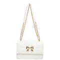 Sac bandoulière blanc matelassé avec fermoir nœud doré et bandoulière chaîne - Blanc