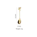 Cucchiaino da caffè dorato in acciaio inox con manico a foglia stile nordico 12,2cm - Cucchiaio a Foglia / Piccolo / Oro