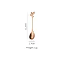 Cucchiaino da caffè in acciaio inossidabile oro rosa a forma di foglia, 12,2 cm - Cucchiaio a Foglia / Piccolo / Oro rosa