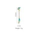 Rainbow leaf-shaped stainless steel dessert fork with 12.3cm length and 7.5g weight - Leaf Fork / Small / AB Color