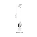 Silver stainless steel leaf handle spoon with 16.5cm length and mirror polish finish - Leaf Spoon / Large / Silver