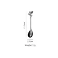 Black stainless steel leaf coffee spoon with minimalist 12.2cm handle design - Leaf Spoon / Small / Black