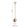 Leaf-shaped handle coffee spoon in rose gold stainless steel, 18.3cm stirrer - Leaf Spoon / Extra Large / Rose Gold