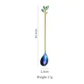 Rainbow stainless steel leaf spoon with 18.3cm length for coffee and dessert stirring - Leaf Spoon / Extra Large / AB Color