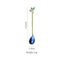Iridescent leaf-shaped stainless steel coffee spoon with dimensions 16.5cm x 2.4cm - Leaf Spoon / Large / AB Color