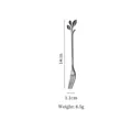 Leaf design stainless steel dessert fork in silver finish with dimensions 14x1.1cm - Leaf Fork / Medium / Black