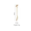 Golden stainless steel dessert fork with creative leaf design handle measuring 14cm - Leaf Fork / Medium / Gold
