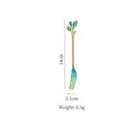 Rainbow stainless steel fork with leaf handle design, length 14cm and weight 8.5g - Leaf Fork / Medium / AB Color