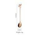 Rose gold leaf handle stainless steel coffee spoon with 16.5cm length dimensions - Leaf Spoon / Large / Rose Gold